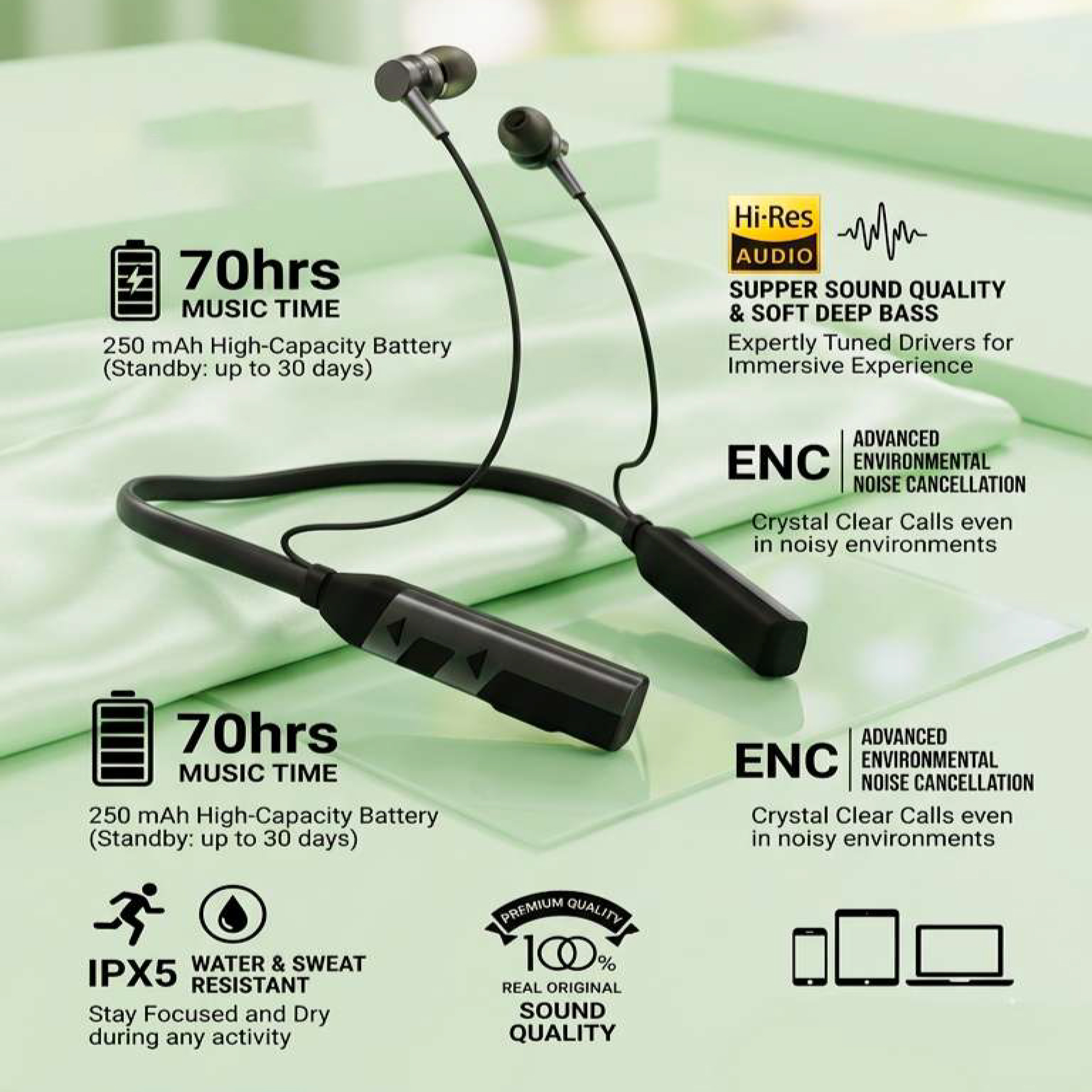 MOLUV prices-6 NECK BAND / SUPER SOUND QUALITY/ 70 HOUR PLAY TIME